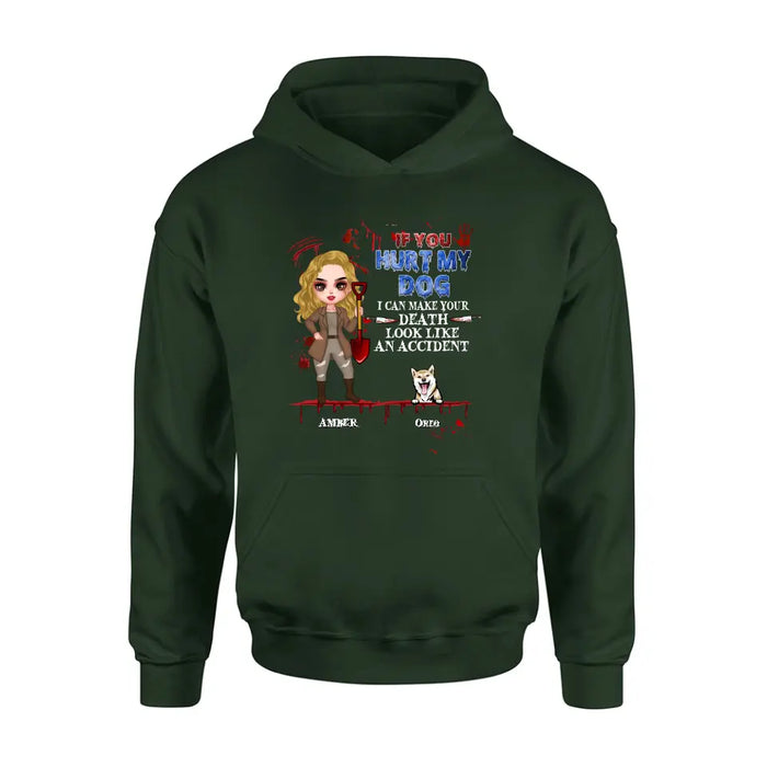 Custom Personalized Halloween Shirt/Hoodie - Upto 5 Pets - Halloween Gift Idea for Dog/Cat Lovers - If You Hurt My Dog/Cat I Can Make Your Death Look Like An Accident