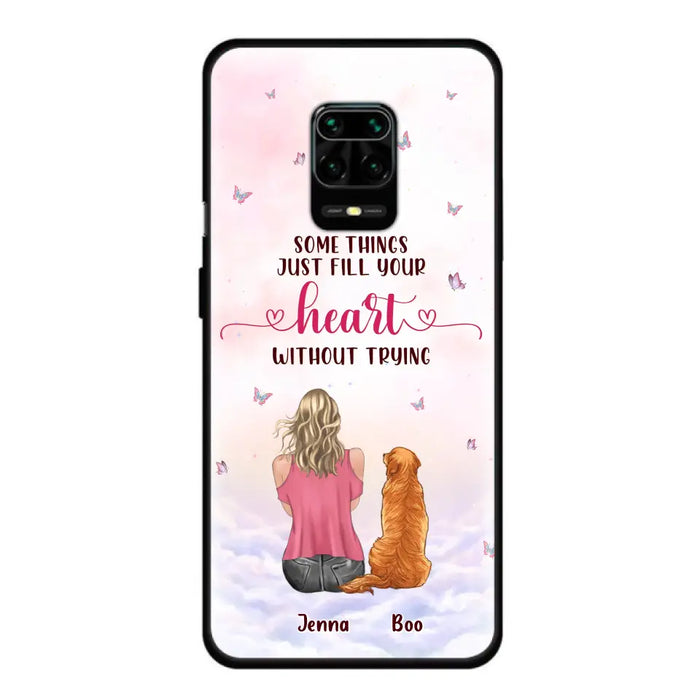 Custom Personalized Dog Mom Phone Case - Upto 5 Dogs - Gift Idea For Dog Lovers - Some Things Just Fill Your Heart Without Trying - Case for iPhone/Samsung - Case for Xiaomi/Huawei/Oppo