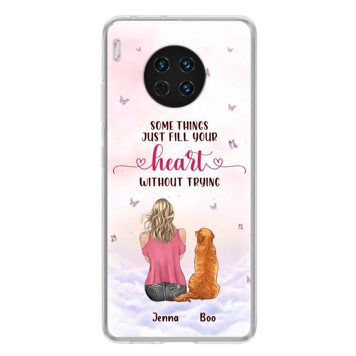 Custom Personalized Dog Mom Phone Case - Upto 5 Dogs - Gift Idea For Dog Lovers - Some Things Just Fill Your Heart Without Trying - Case for iPhone/Samsung - Case for Xiaomi/Huawei/Oppo