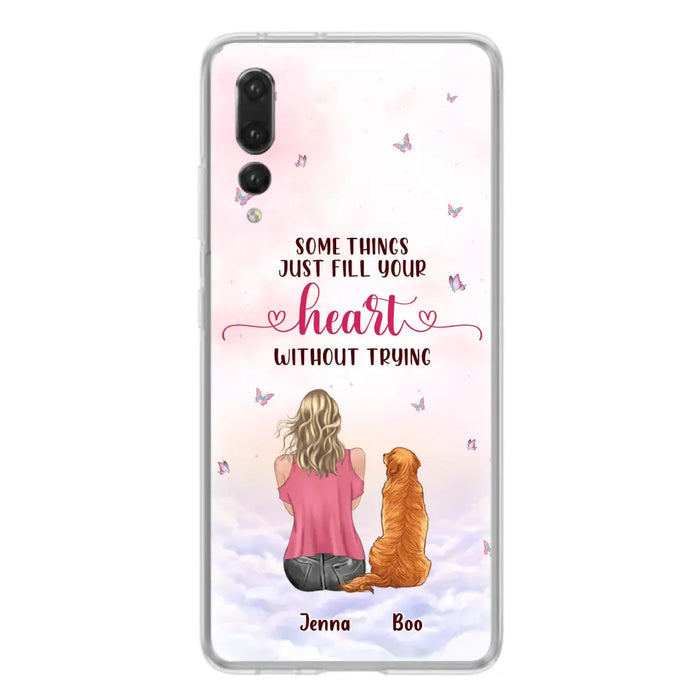 Custom Personalized Dog Mom Phone Case - Upto 5 Dogs - Gift Idea For Dog Lovers - Some Things Just Fill Your Heart Without Trying - Case for iPhone/Samsung - Case for Xiaomi/Huawei/Oppo