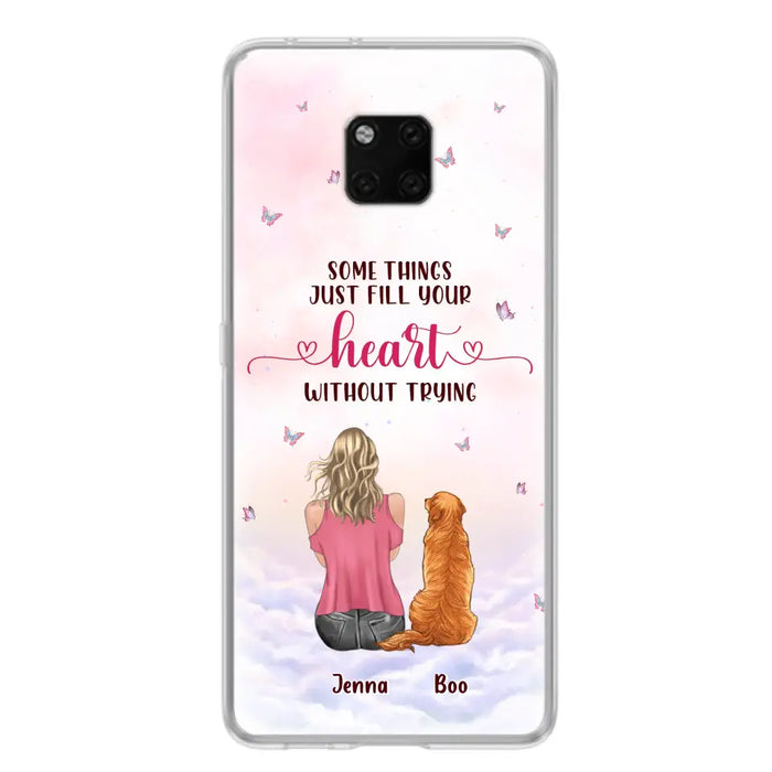 Custom Personalized Dog Mom Phone Case - Upto 5 Dogs - Gift Idea For Dog Lovers - Some Things Just Fill Your Heart Without Trying - Case for iPhone/Samsung - Case for Xiaomi/Huawei/Oppo