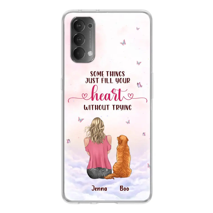 Custom Personalized Dog Mom Phone Case - Upto 5 Dogs - Gift Idea For Dog Lovers - Some Things Just Fill Your Heart Without Trying - Case for iPhone/Samsung - Case for Xiaomi/Huawei/Oppo