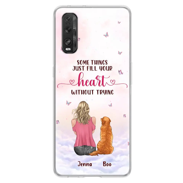 Custom Personalized Dog Mom Phone Case - Upto 5 Dogs - Gift Idea For Dog Lovers - Some Things Just Fill Your Heart Without Trying - Case for iPhone/Samsung - Case for Xiaomi/Huawei/Oppo