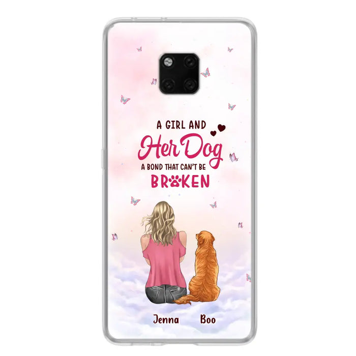 Custom Personalized Dog Mom Phone Case - Upto 5 Dogs - Gift Idea For Dog Lovers - A Girl And Her Dog A Bond That Can't Be Broken - Case for Xiaomi/Huawei/Oppo