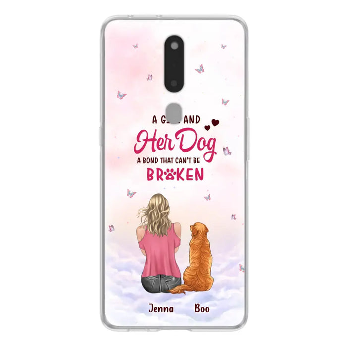 Custom Personalized Dog Mom Phone Case - Upto 5 Dogs - Gift Idea For Dog Lovers - A Girl And Her Dog A Bond That Can't Be Broken - Case for Xiaomi/Huawei/Oppo