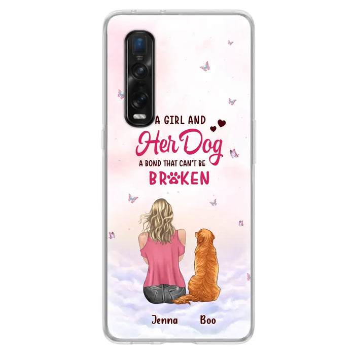 Custom Personalized Dog Mom Phone Case - Upto 5 Dogs - Gift Idea For Dog Lovers - A Girl And Her Dog A Bond That Can't Be Broken - Case for Xiaomi/Huawei/Oppo