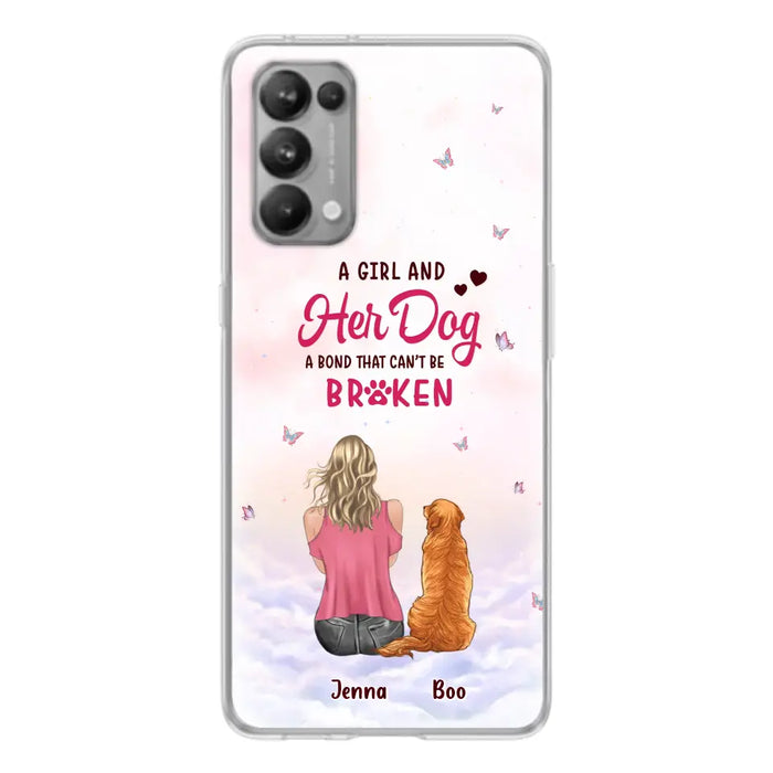 Custom Personalized Dog Mom Phone Case - Upto 5 Dogs - Gift Idea For Dog Lovers - A Girl And Her Dog A Bond That Can't Be Broken - Case for Xiaomi/Huawei/Oppo