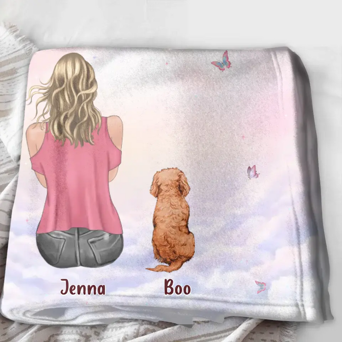 Custom Personalized Dog Mom Pillow Cover/Quilt/Single Layer Fleece Blanket - Upto 5 Dogs - Gift Idea For Dog Lovers - I Am The Proud Owner Of A Spoiled Dog