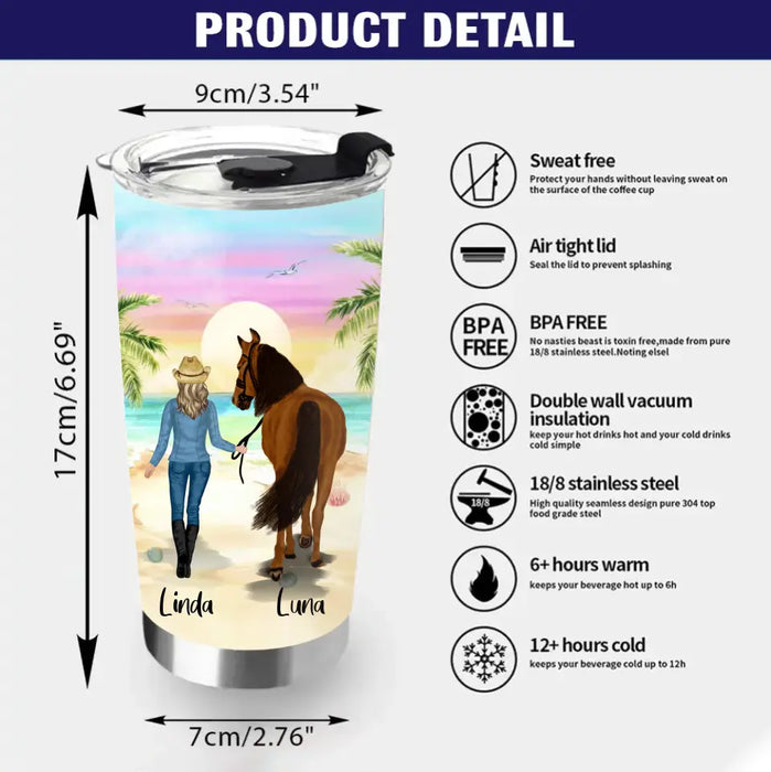 Custom Personalized Horse Girl Summer Vibe Tumbler - Upto 6 Horses - Best Gift For Horse Lover - Just A Girl Who Loves Horses