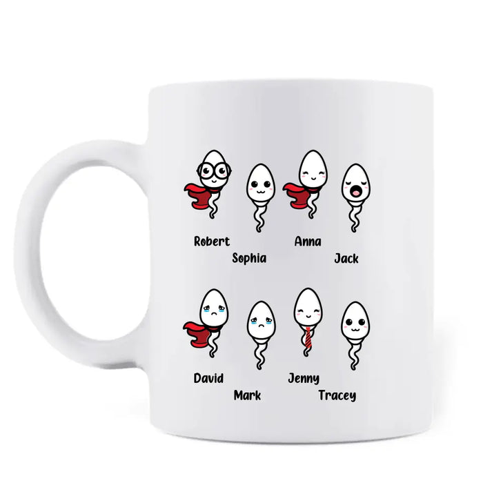 Custom Personalized Sperm Coffee Mug - Happy Birthday Gift Idea to Father - Happy Birthday! From Your Swimming Champion!