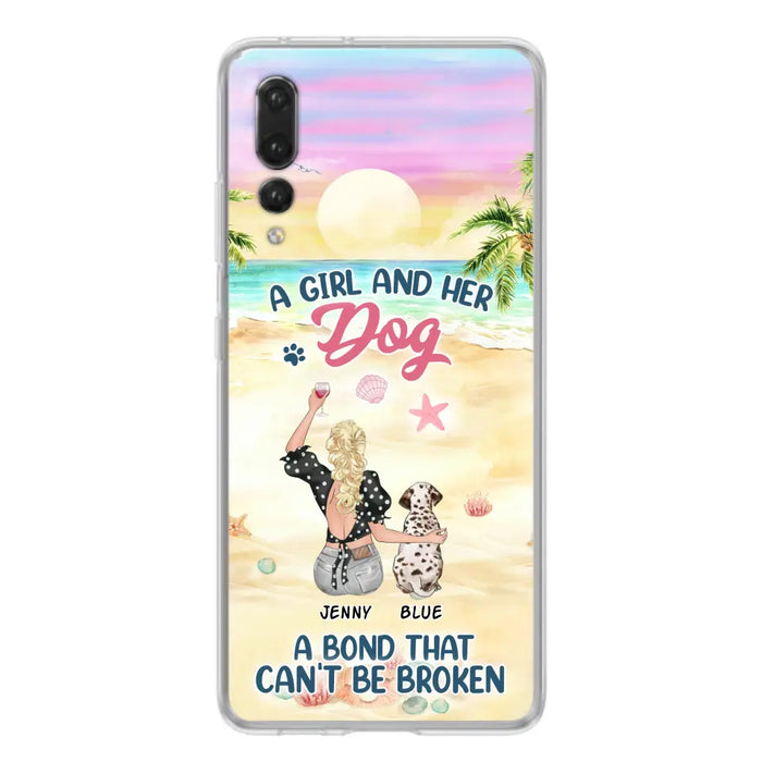 Custom Personalized Dog Mom Phone Case - Upto 6 Dogs - Gift Idea for Dog Lovers - A Girl And Her Dog A Bond That Can't Be Broken - Case for Xiaomi/Huawei/Oppo