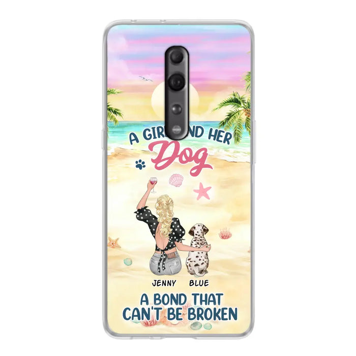 Custom Personalized Dog Mom Phone Case - Upto 6 Dogs - Gift Idea for Dog Lovers - A Girl And Her Dog A Bond That Can't Be Broken - Case for Xiaomi/Huawei/Oppo