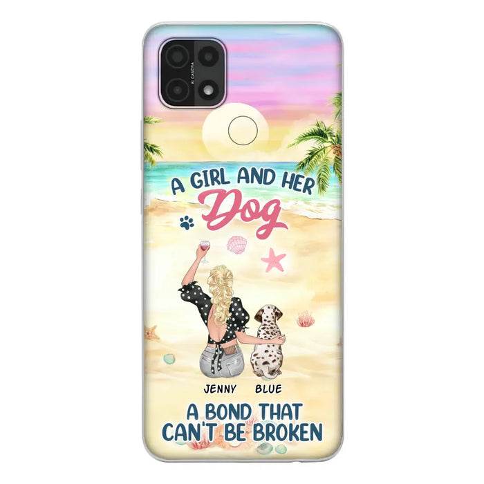 Custom Personalized Dog Mom Phone Case - Upto 6 Dogs - Gift Idea for Dog Lovers - A Girl And Her Dog A Bond That Can't Be Broken - Case for Xiaomi/Huawei/Oppo