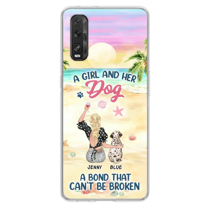 Custom Personalized Dog Mom Phone Case - Upto 6 Dogs - Gift Idea for Dog Lovers - A Girl And Her Dog A Bond That Can't Be Broken - Case for Xiaomi/Huawei/Oppo