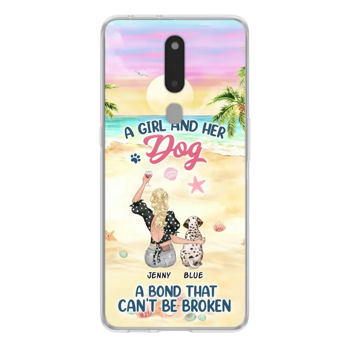 Custom Personalized Dog Mom Phone Case - Upto 6 Dogs - Gift Idea for Dog Lovers - A Girl And Her Dog A Bond That Can't Be Broken - Case for Xiaomi/Huawei/Oppo