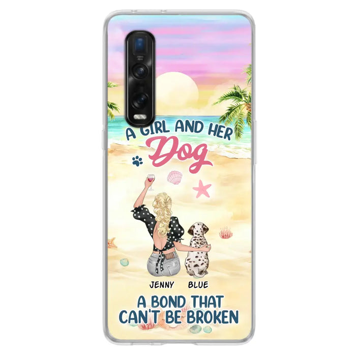 Custom Personalized Dog Mom Phone Case - Upto 6 Dogs - Gift Idea for Dog Lovers - A Girl And Her Dog A Bond That Can't Be Broken - Case for Xiaomi/Huawei/Oppo