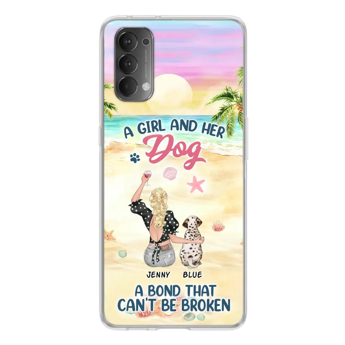 Custom Personalized Dog Mom Phone Case - Upto 6 Dogs - Gift Idea for Dog Lovers - A Girl And Her Dog A Bond That Can't Be Broken - Case for Xiaomi/Huawei/Oppo