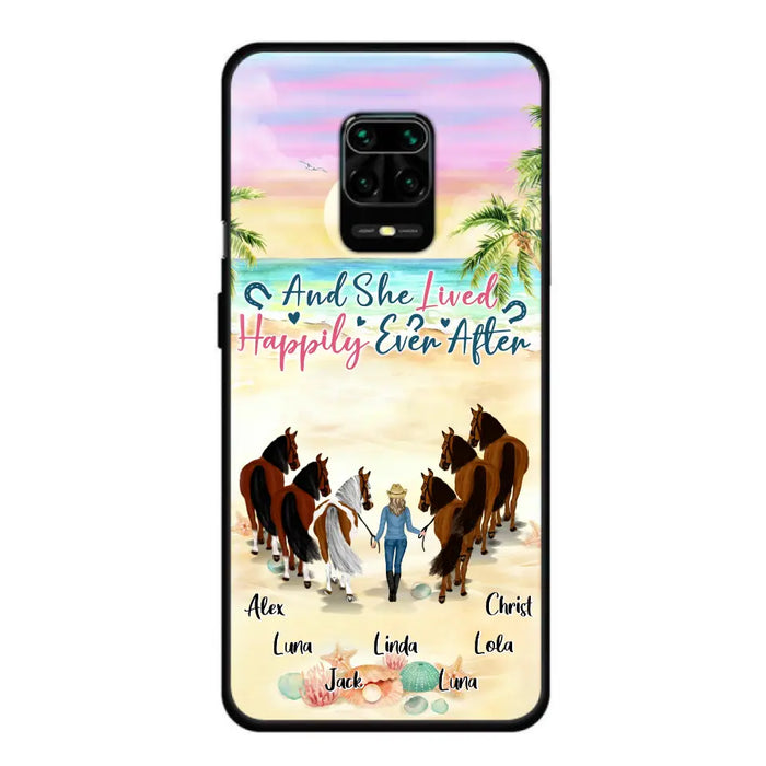 Custom Personalized Horse Girl Phone Case - Upto 6 Horses - Gift Idea for Horse Lovers - And She Lived Happily Ever After - Case for Xiaomi/Huawei/Oppo