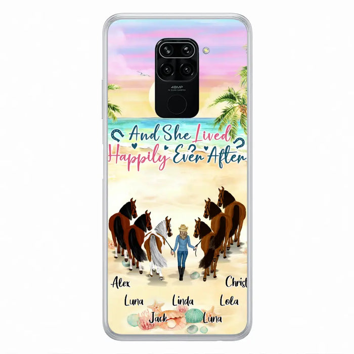 Custom Personalized Horse Girl Phone Case - Upto 6 Horses - Gift Idea for Horse Lovers - And She Lived Happily Ever After - Case for Xiaomi/Huawei/Oppo