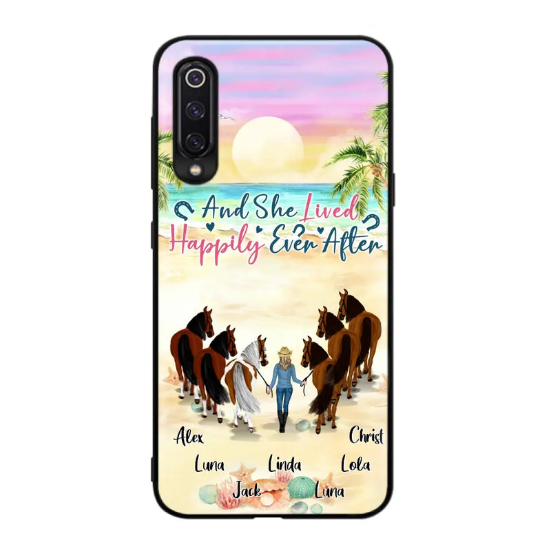 Personalized Horse Girl Phone Case - Up to 6 Horses - Gift Idea for Horse Lovers - And She Lived Happily Ever After - Case for Xiaomi/Huawei/Oppo