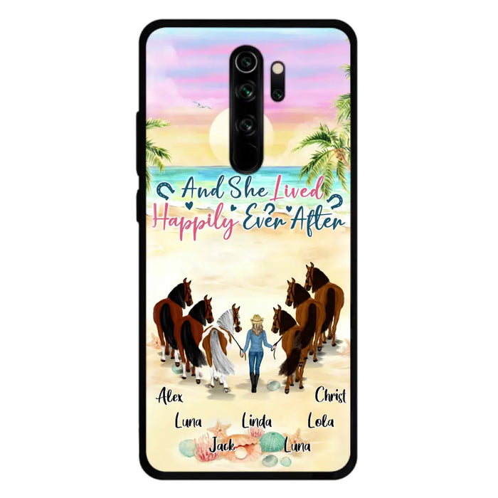 Custom Personalized Horse Girl Phone Case - Upto 6 Horses - Gift Idea for Horse Lovers - And She Lived Happily Ever After - Case for Xiaomi/Huawei/Oppo