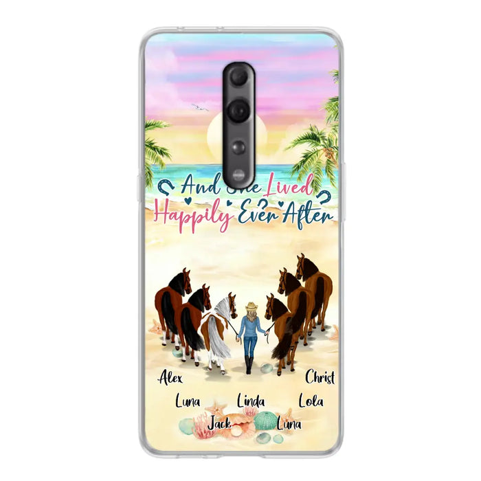 Custom Personalized Horse Girl Phone Case - Upto 6 Horses - Gift Idea for Horse Lovers - And She Lived Happily Ever After - Case for Xiaomi/Huawei/Oppo