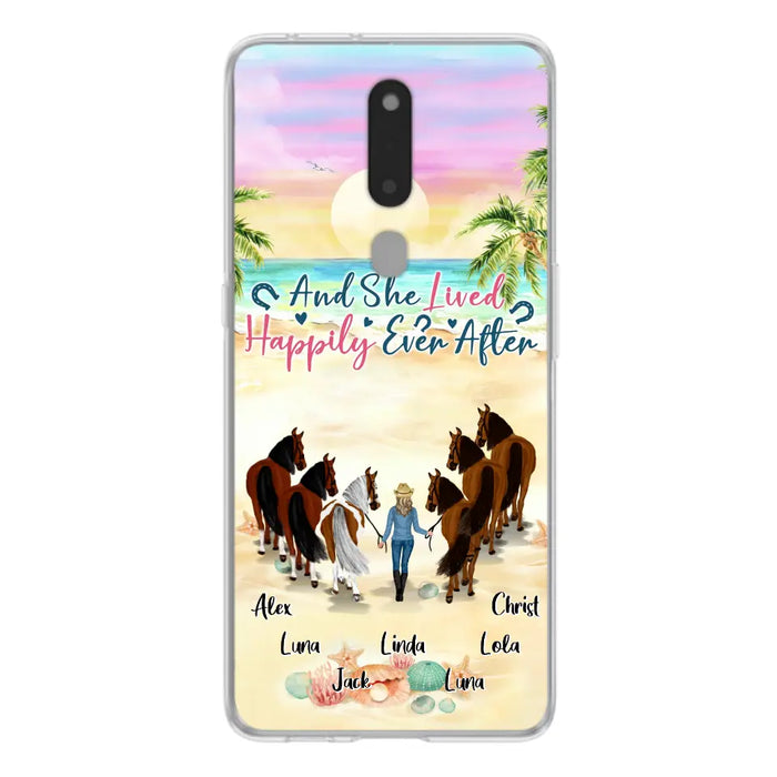 Custom Personalized Horse Girl Phone Case - Upto 6 Horses - Gift Idea for Horse Lovers - And She Lived Happily Ever After - Case for Xiaomi/Huawei/Oppo