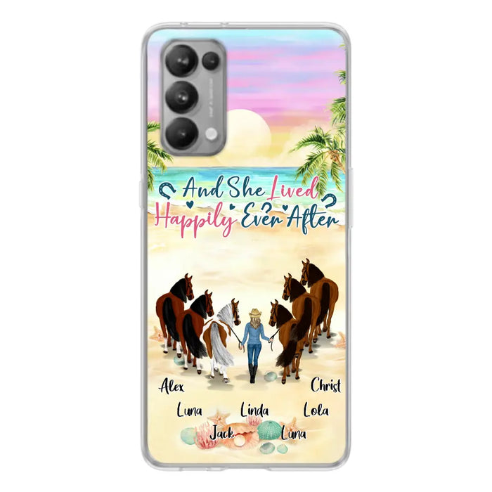 Custom Personalized Horse Girl Phone Case - Upto 6 Horses - Gift Idea for Horse Lovers - And She Lived Happily Ever After - Case for Xiaomi/Huawei/Oppo