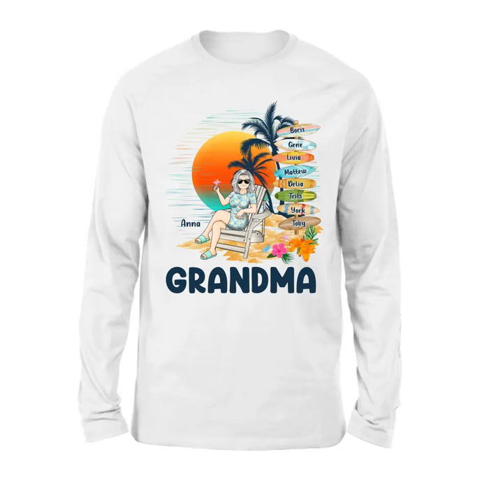 Custom Personalized Nana's Life Summer Shirt/Hoodie - Gift Idea for Grandma/ Grandpa - Custom Title Name - Upto 8 Kids