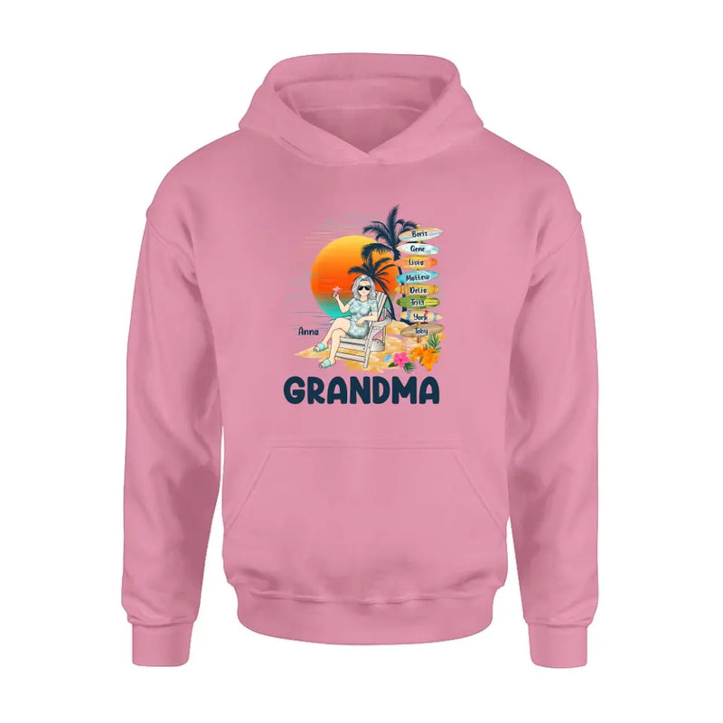 Personalized Nana's Life Summer Shirt/Hoodie - Gift Idea for Grandma/Grandpa - Custom Title Name - Up to 8 Kids