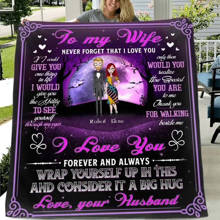 Custom Personalized To My Wife Quilt/Single Layer Fleece Blanket - Gift Idea For Wife From Husband - Never Forget That I Love You