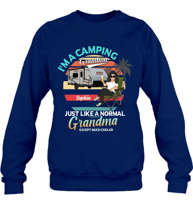 Custom Personalized Camping Shirt/Hoodie - Gift Idea For Camping Lover/The Retired - I'm A Camping Grandma Just Like A Normal Grandma Except Much Cooler