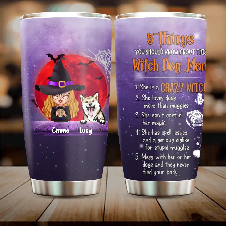 Gnome Fall Tumbler - Personalized Just Loves Gnome Fall Coffee Tumbler-  Custom Witch Name Halloween Tumbler With Lid - Insulated Coffee Tumbler For