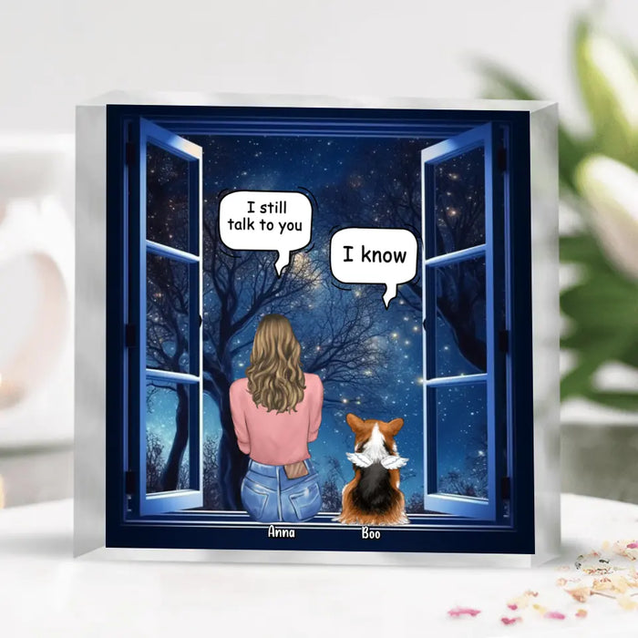 Custom Personalized Memorial Pet Acrylic Plaque - Upto 4 Dogs/Cats/Rabbits - Memorial Gift Idea for Dog/Cat/Rabbit Owners