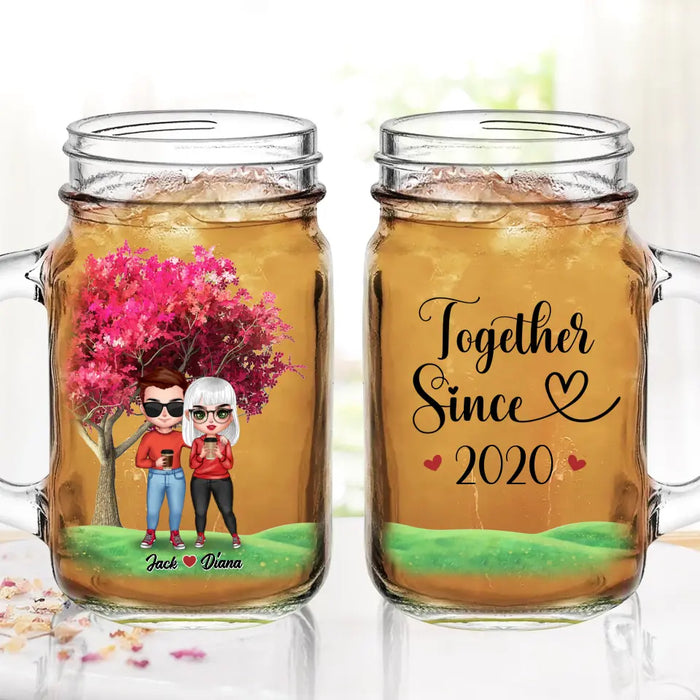 Custom Personalized Couple Mason Jug - Wedding/Anniversary Gift Idea for Couple - Together