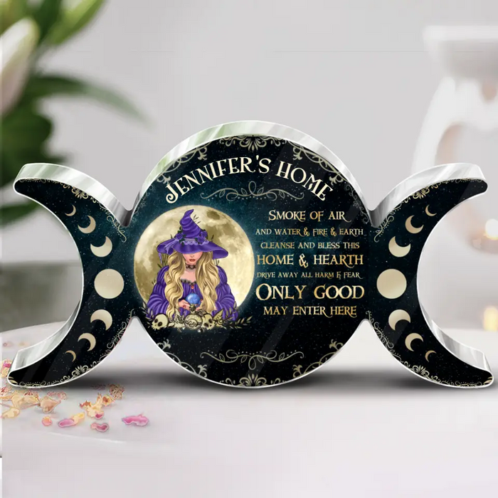 Custom Personalized Witch Acrylic Plaque - Halloween Gift Idea For Friend/Wiccan Decor/Pagan Decor - Only Good May Enter Here