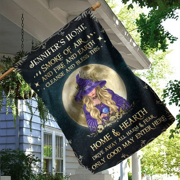 Custom Personalized Witch Flag - Halloween Gift Idea For Friend - Only Good May Enter Here