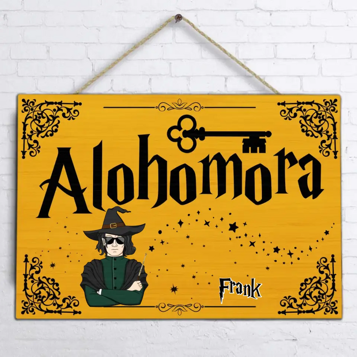 Custom Personalized Witch Wooden Sign - Halloween Gift Idea For Man/ Woman - Alohomora