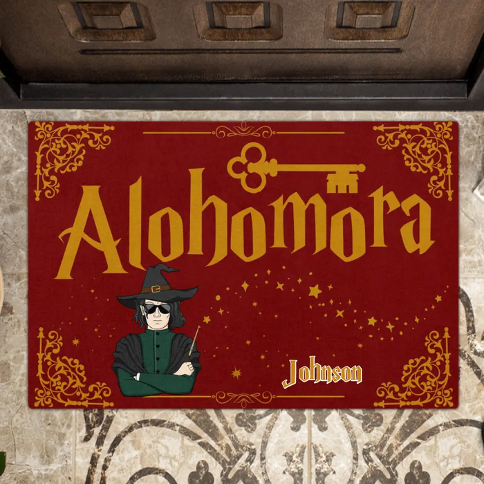 Custom Personalized Witch Doormat - Halloween Gift Idea For Man/ Woman - Alohomora