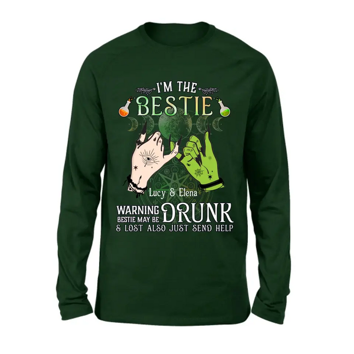 Custom Personalized Witch Besties Shirt/Hoodie Back - Gift Idea For Halloween/Witch Lovers/Besties - I'm The Bestie