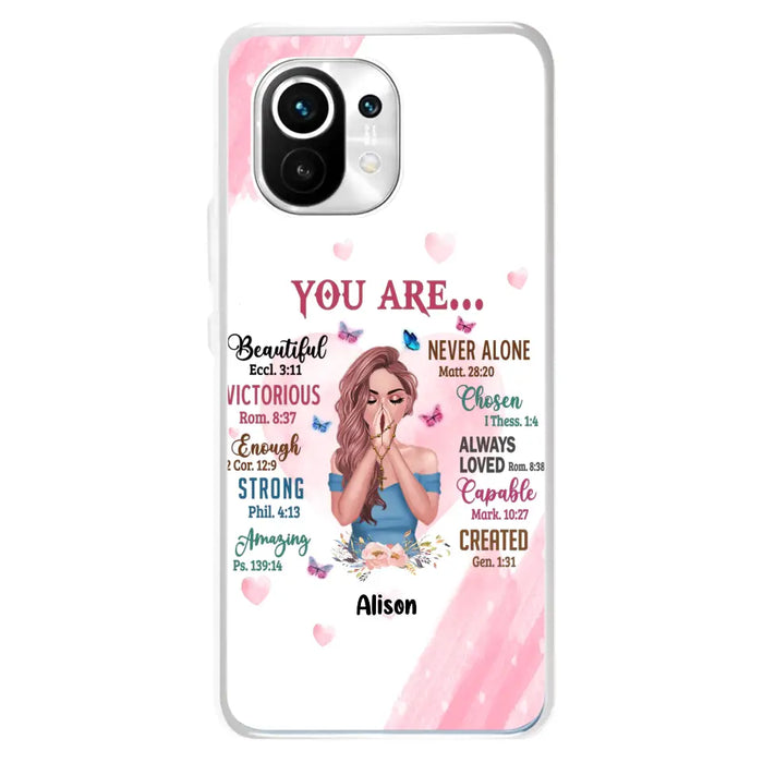 Custom Personalized Praying Girl Phone Case - Gift Idea for Girls/Friends - You Are Beautiful - Case for Xiaomi/Huawei/Oppo