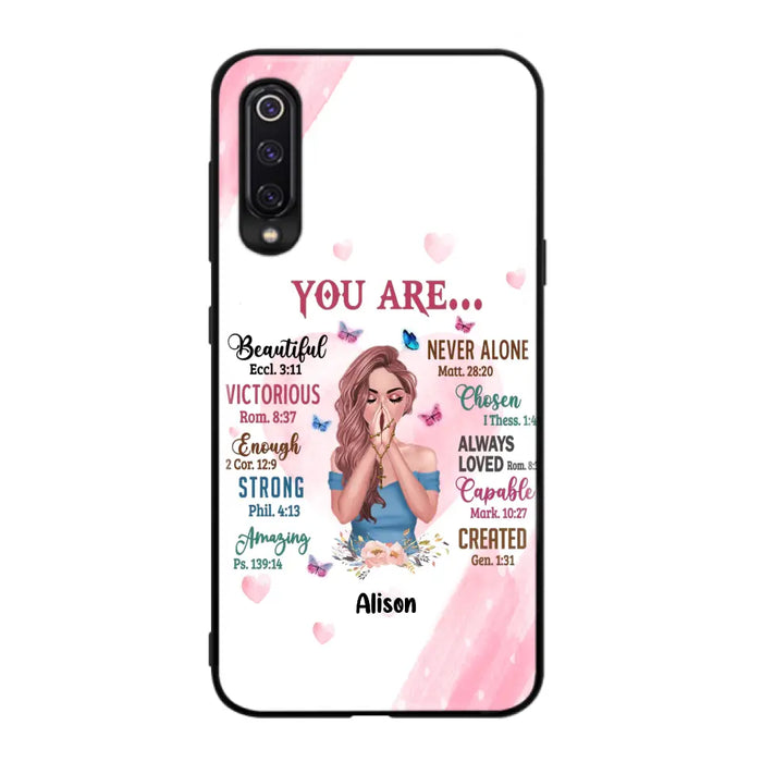 Custom Personalized Praying Girl Phone Case - Gift Idea for Girls/Friends - You Are Beautiful - Case for Xiaomi/Huawei/Oppo