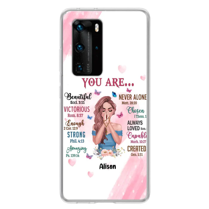 Custom Personalized Praying Girl Phone Case - Gift Idea for Girls/Friends - You Are Beautiful - Case for Xiaomi/Huawei/Oppo