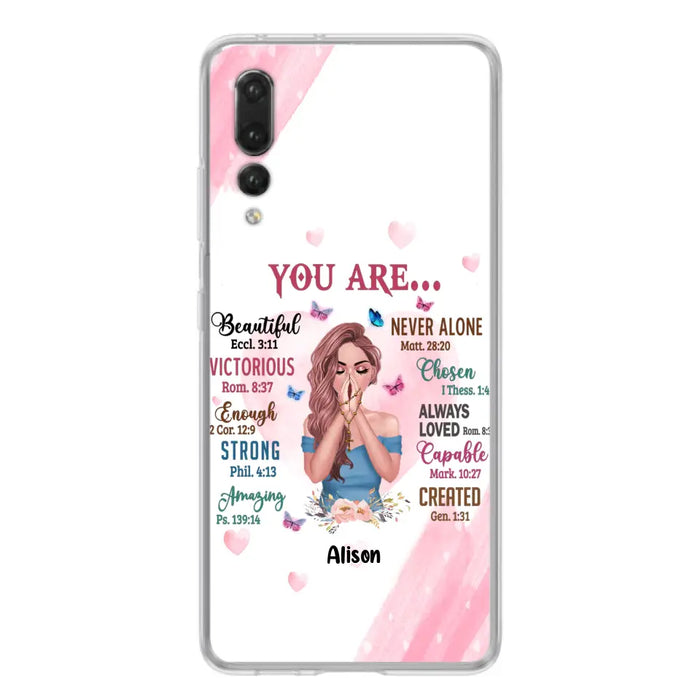 Custom Personalized Praying Girl Phone Case - Gift Idea for Girls/Friends - You Are Beautiful - Case for Xiaomi/Huawei/Oppo