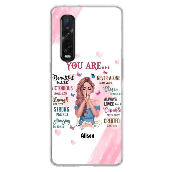 Custom Personalized Praying Girl Phone Case - Gift Idea for Girls/Friends - You Are Beautiful - Case for Xiaomi/Huawei/Oppo