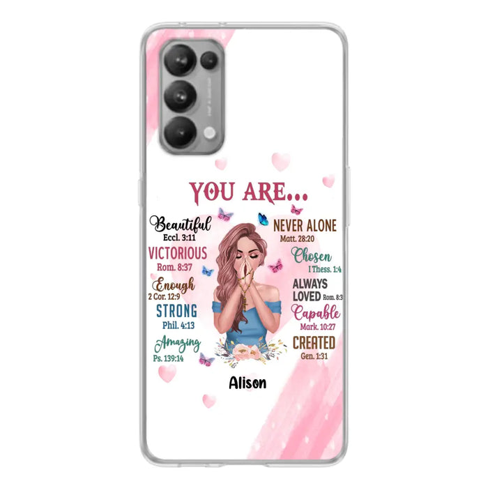 Custom Personalized Praying Girl Phone Case - Gift Idea for Girls/Friends - You Are Beautiful - Case for Xiaomi/Huawei/Oppo