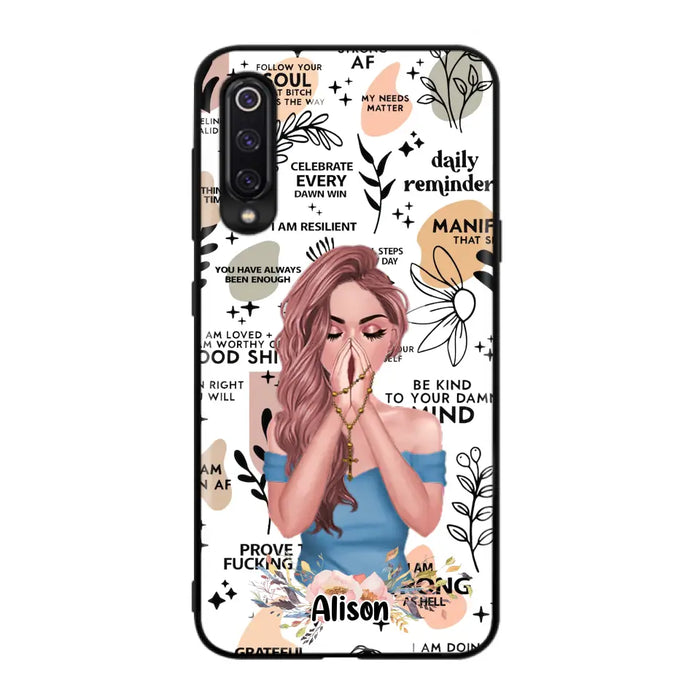 Custom Personalized Praying Girl Phone Case - Gift Idea for Girls/Friends - Case for Xiaomi/Huawei/Oppo