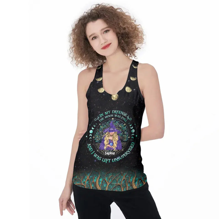 Personalized Witch AOP Tank Top/Leggings - Gift Idea for Halloween - In My Defense The Moon Was Full And I Was Left Unsupervised