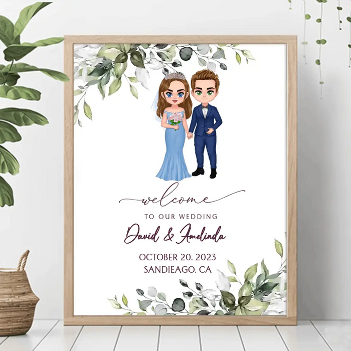 Custom Personalized Wedding Couple Unframed Vertical Poster - Wedding/Anniversary Gift Idea for Couple - Welcome To Our Wedding