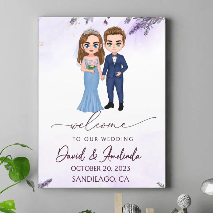 Custom Personalized Wedding Couple Vertical Canvas - Wedding/Anniversary Gift Idea for Couple - Welcome To Our Wedding